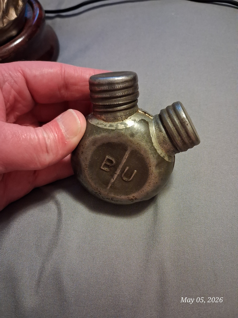 🪖 Vintage WWI British Military "BU" Dual Oil Bottle
​Rare "BU" Variant